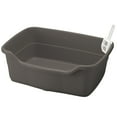 thumbnail image 1 of Richelle Paw Trax Wide Cat Litter Box Pan in Brown, Rectangular Cat Litter Pan with Scoop, 1 of 5
