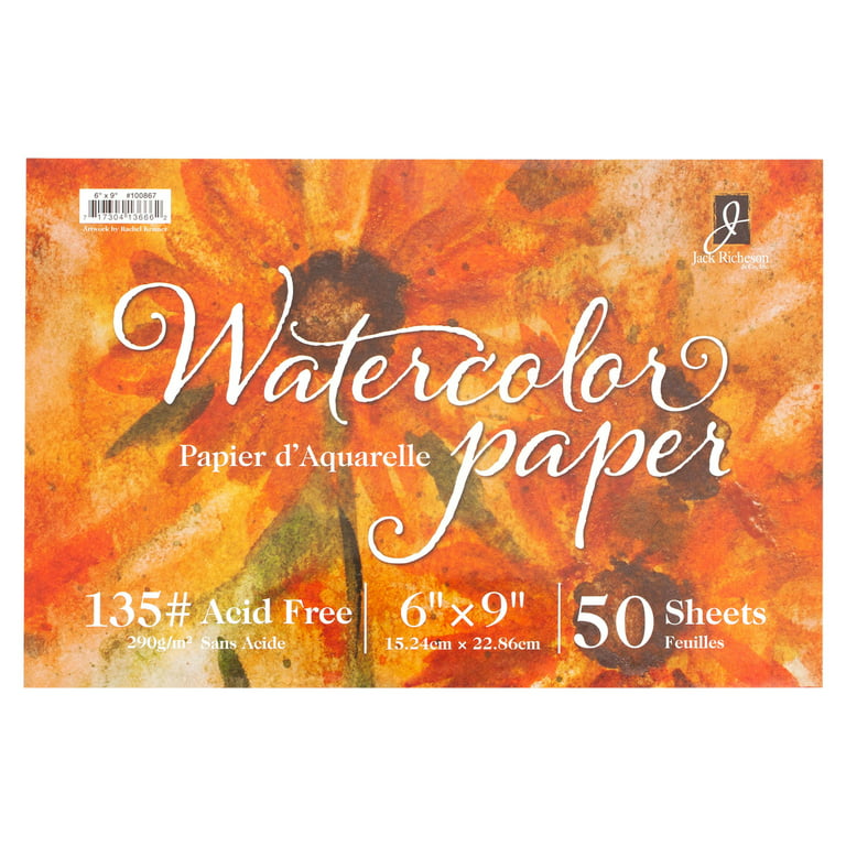 Jack Richeson Watercolor Paper, 6 x 9 Inches, 135 lb, 50 Sheets