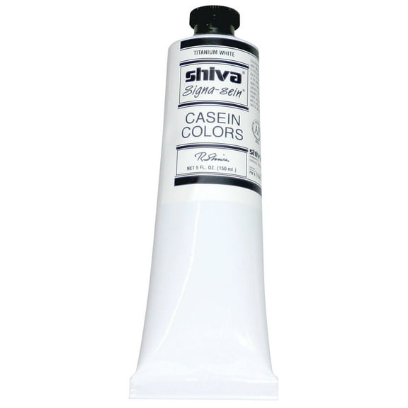 Richeson Casein Paint the Shiva Series - Titanium White, 150 ml tube