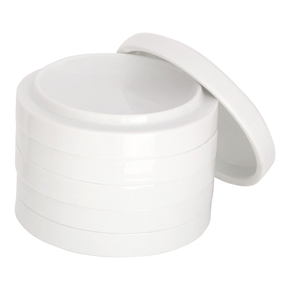 Richeson Nesting Porcelain Palette Set - Large x 5/8" x 4", With 1 Lid, Set of 5