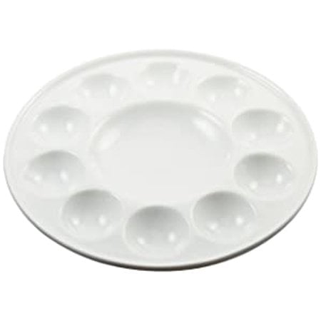 Porcelain Palette - x 1'' x 7 1/4'', 11 Wells, Round