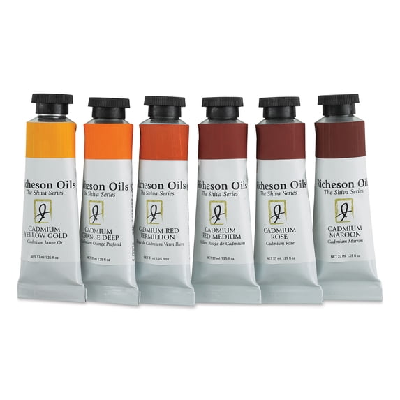 Richeson Shiva Oil Paints - Set of 6, Cadmium Colors, 37 ml