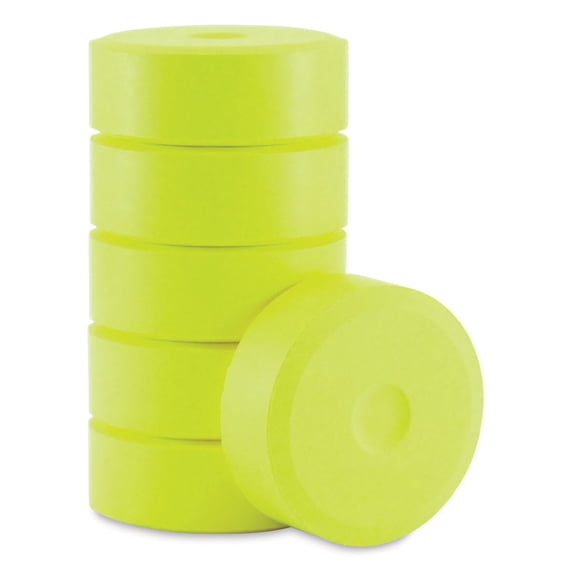 Richeson Tempera Cakes - Fluorescent Yellow, Pkg of 6, Small Cakes