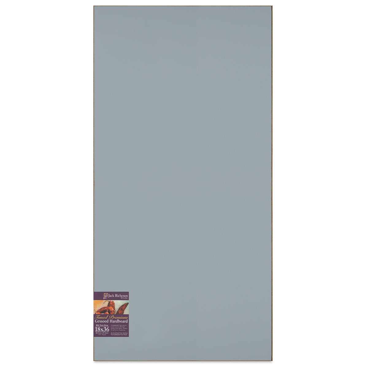 Richeson Toned Gesso Hardboard Panel - 18 x 36, Mid-Tone Grey 