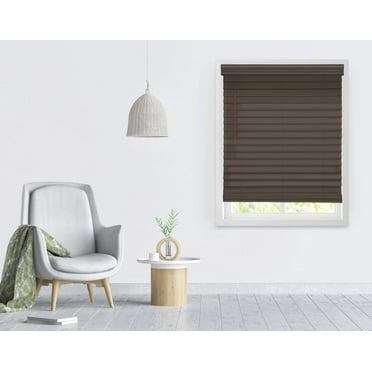 Richfield Studios 2.5" Cordless Faux Wood Blinds, Brown, 21" x 48"
