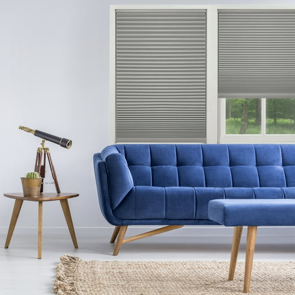 Richfield Studios Cordless Blackout Polyester Honeycomb Window Shades, Gray, 39.5" x 72"