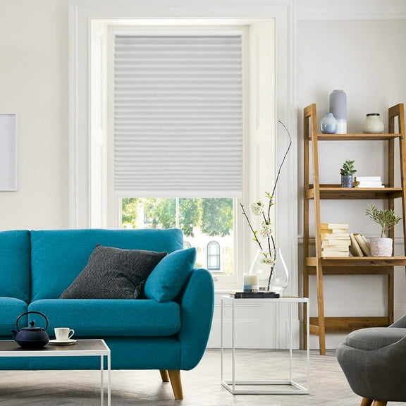 Richfield Studios Cordless Light Filtering Polyester Honeycomb Window Shades, Gray, 18" x 48"