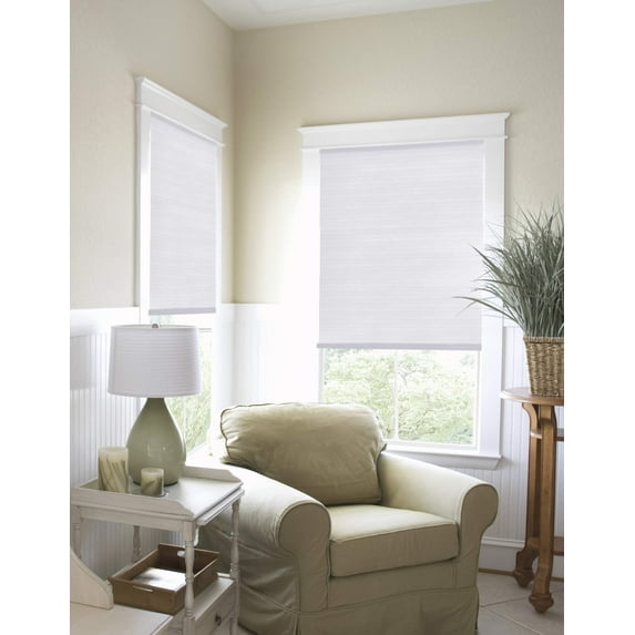 Richfield Studios Cordless Light Filtering Polyester Honeycomb Window Shades, White, 15.5" x 48"