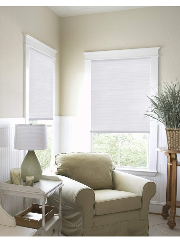 Richfield Studios Cordless Light Filtering Polyester Honeycomb Window Shades, White, 17" x 48"