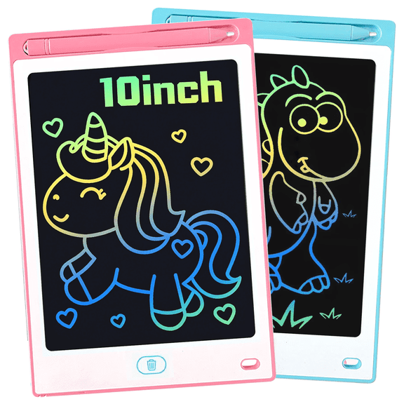 Richgv 2 Packs LCD Writing Tablet for Kids, 10 inch Electronic Graphics Tablet Drawing Tablet Doodle Pad Learning Board Educational Learning Toys Gifts for Kids Adults 2PCS