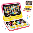thumbnail image 1 of Richgv 2-in-1 Learning Toys for Toddlers, Kids Learning Laptop & Tablet Educational Montessori Toy Interactive Toys for Girls 1-6 Year, Birthday Gift for Girls Boys, 1 of 7