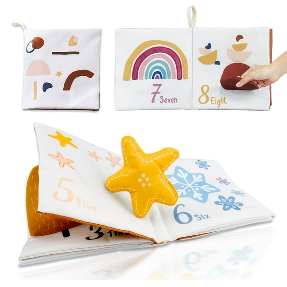 Richgv Baby Books Soft Number Early Education Toy Cloth Book Fabric Book for Baby & Infant 1 Year Old Book with Rustling Sound