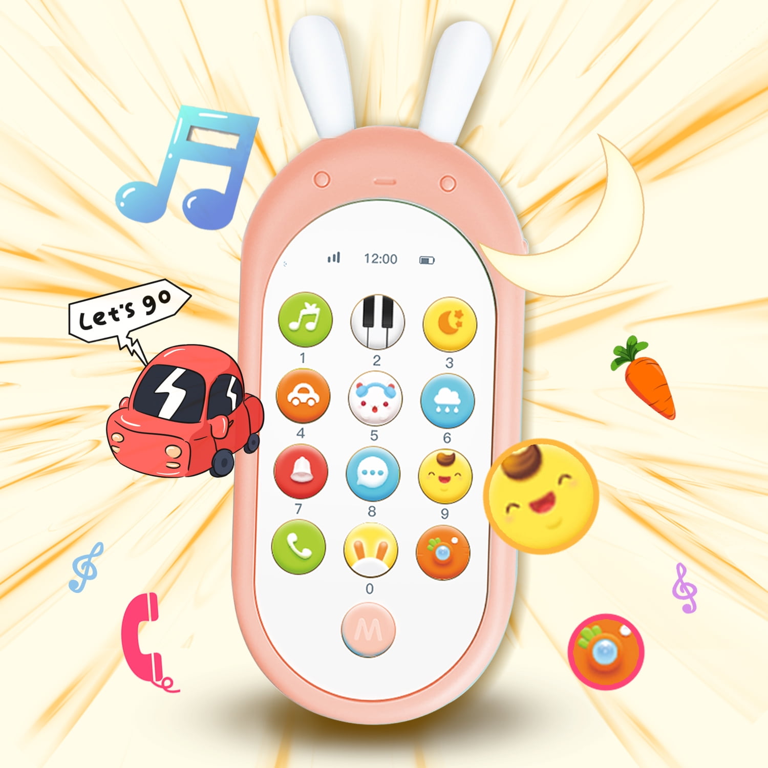 Richgv Jouet Bebe 1 an, Telephone Portable pour Enfant Fille Garcon