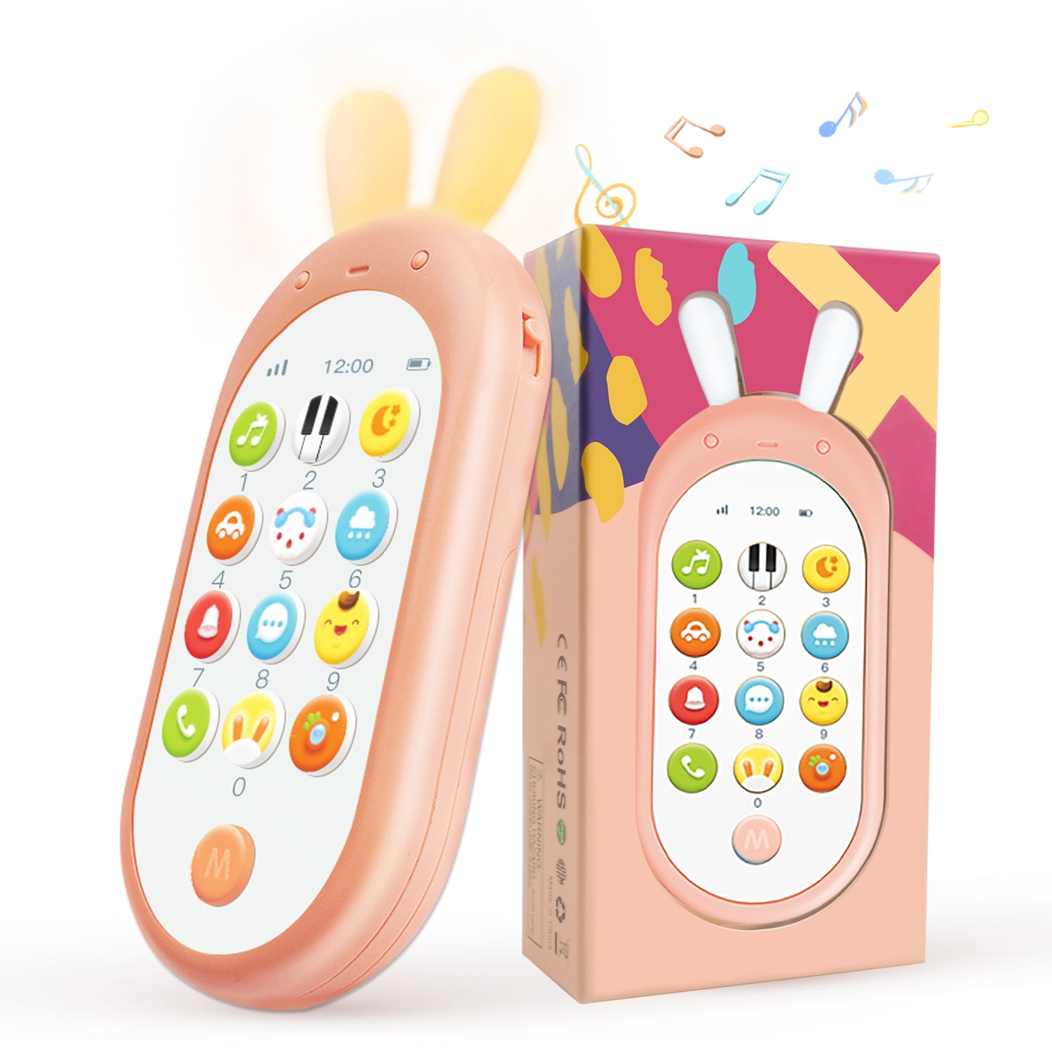 Richgv Baby Toy Cell Phone, Baby Girls Toy for 6-12 Months, Learning Play Cell Phone Toy for 1 Year Old Toddlers, Educational Musical Baby Phone Toys with Lights
