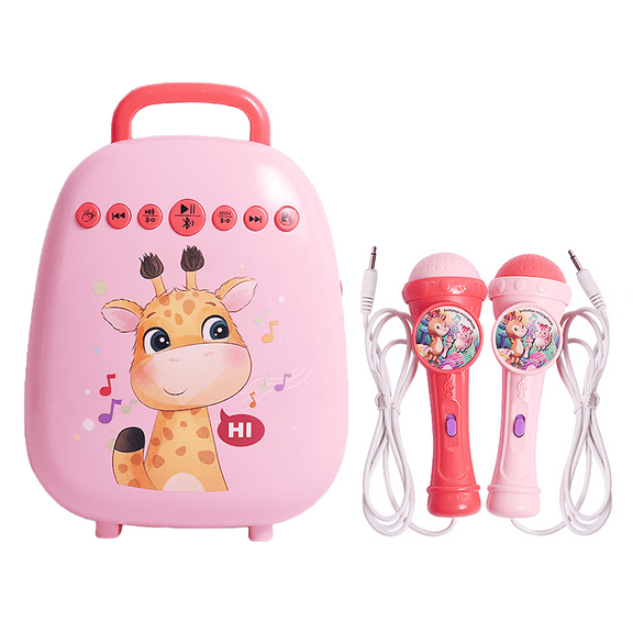 Richgv Karaoke Machine for Kids, Toddler Toy Portable Bluetooth Speaker with 2 Microphones, Toy Gift for Girls Boys Age 3+
