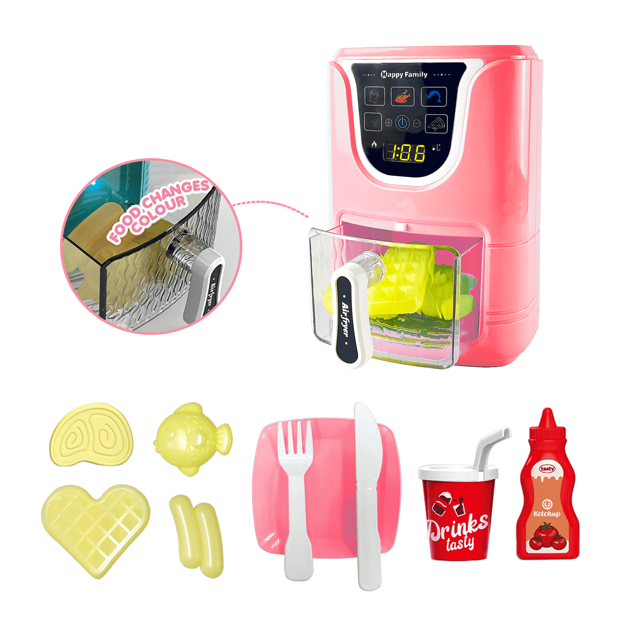 Pretend Play Kitchen Wooden Toy Set For Kids With Realistic Light And Sound