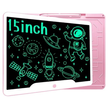 Richgv LCD Writing Tablet, 15 Inch Super Big Size Writing Doodle Board Electronic Digital Writing Pad for Kids and Adult, Notebook, Office, Business 15" Pink
