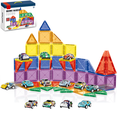 thumbnail image 1 of Richgv Magnetic Tiles with Cars, 78 Pcs Building Blocks Toddler Toys for Kids 3-12, STEM Educational Learning Toys for Boys Girls, School Supplies Stacking Toy, 1 of 6