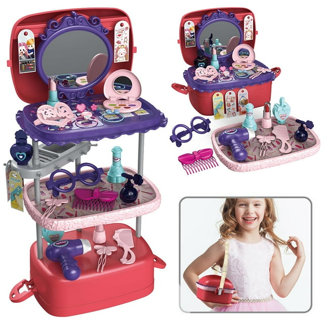 Richgv Makeup Pretend Play Set 42 PCS Toddler Toy, 3 In 1 Makeup