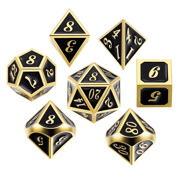 Richgv Metal Dice Set, 7 Metal Polyhedral Dice for Dungeons and Dragons DND Role Playing Games with Storage Box