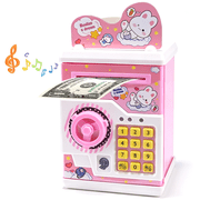 Richgv Piggy Bank for Kids, Cash Coin Can Toys for Girls 3-6 Year Old, ATM Toy Savings Bank Machine Electronic Money Bank with Fingerprint Simulation