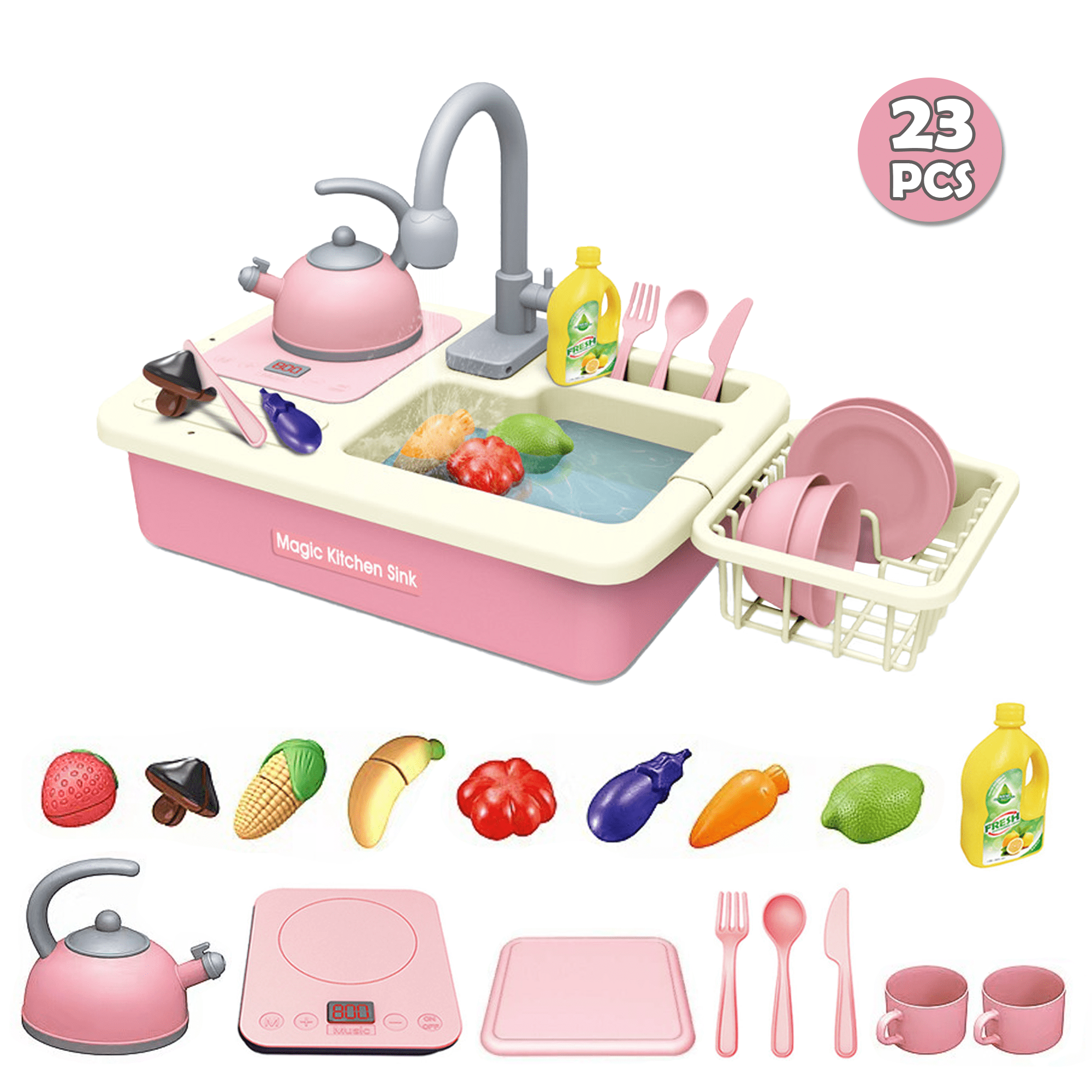 Baby Kitchen Play Set Kids Kitchen Sink Toys Simulation Electric