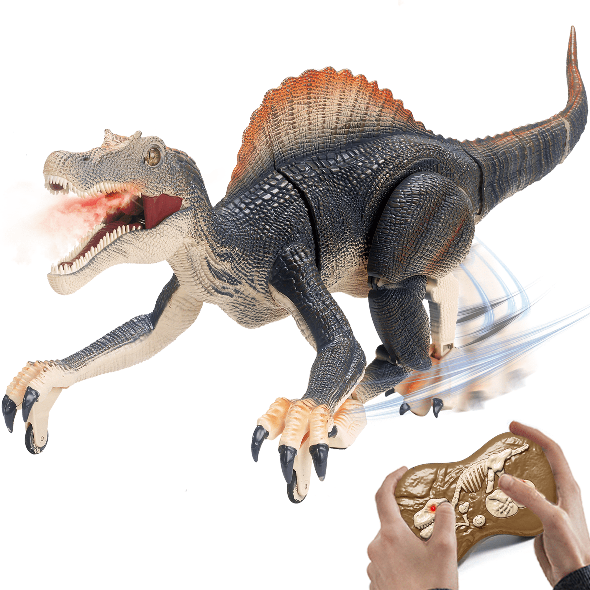 Richgv Remote Control Dinosaur Toys for Boys 6 12 Big Dinosaur Toys with Spray Roar Rechargeable Spinosaurus RC Dinosaur Toys Kids Toys
