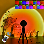 Richgv Sunset Lamp Projection, 16 Colors Changing Projector LED Lights Floor Lamp Rainbow Projection Light 360 Degree Rotation for Christmas Decorations Photography/ Party/ Home/ Bedroom
