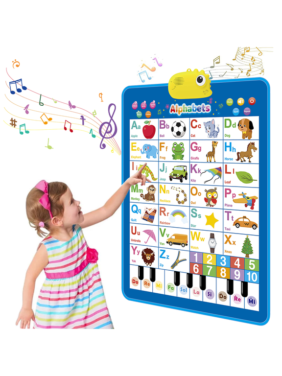 Upgraded Electronic Alphabet Poster Toddler Toys, Interactive Toys Alphabet Wall Chart, ABC Chart for Toddler, Montessori Learning Toys for Kid 1 2 3 4 Year