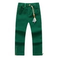 thumbnail image 1 of Richie House Baby Girls Green Forest Denim Pants 24M, 1 of 2