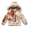 thumbnail image 1 of Richie House Baby Girls White Red All Over Patterned Print Padding Jacket 24M, 1 of 2