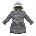 thumbnail image 1 of Richie House Big Girls Graphite Fur Hood Padded Winter Jacket 7, 1 of 2