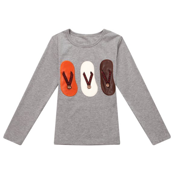 Richie House Boy's Knit T-shirt with Flip-flops Embroidery RH1517-A-5/6