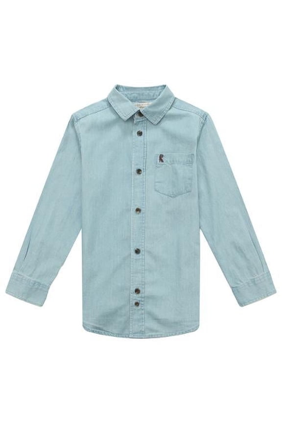 Boy's Long Sleeve Blouse with R Embroidery RH1931-B-5/6