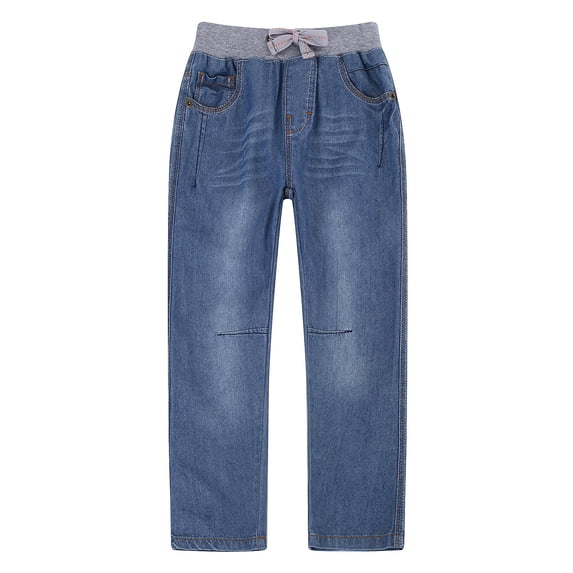 Richie House Boys' Classic Denim Pants with Pleat Details RH0690