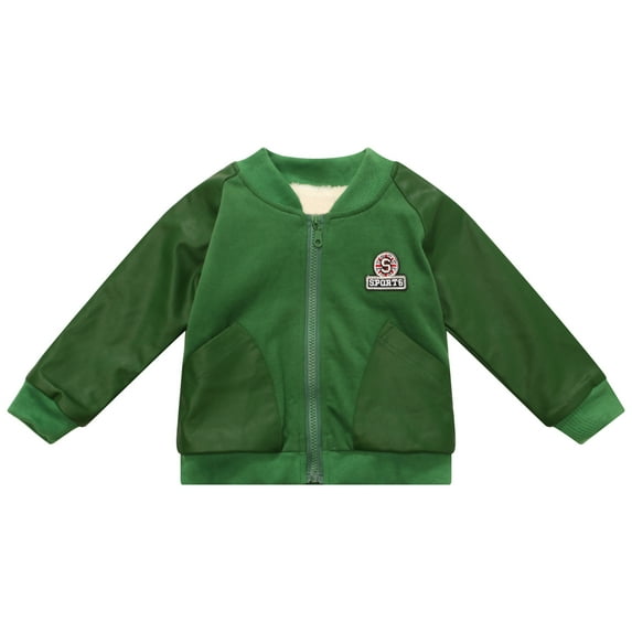 Richie House Boys' Coat with Faux Leather Sleeve RH1419