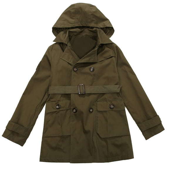 Richie House Boys' Double Breated And Hooded Jacket With Patch Pockets RH1445