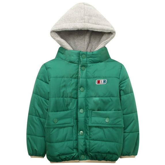 Richie House Boys' Grey Padding Jacket with Attached Hood RH1328-C-4/5