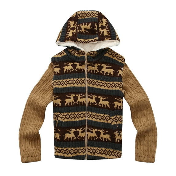 Richie House Boys' Knit Sweater Jacket with Soft Lining RH0890
