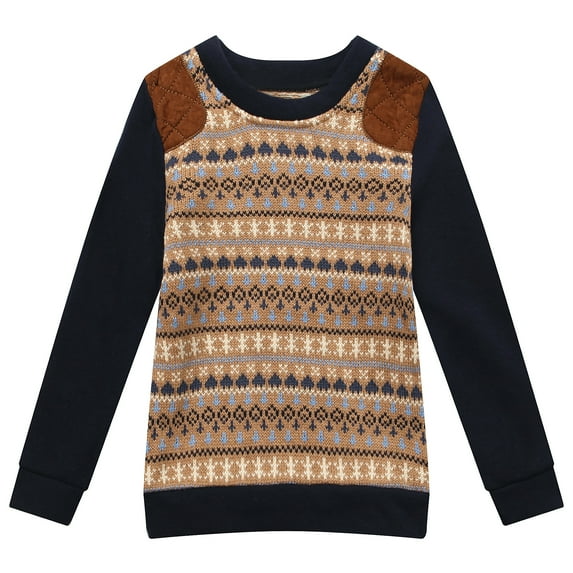 Richie House Boys's Sweater with Knit Sleeve RH1427