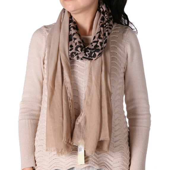 Richie House Coffee Leopard Scarf RH0445