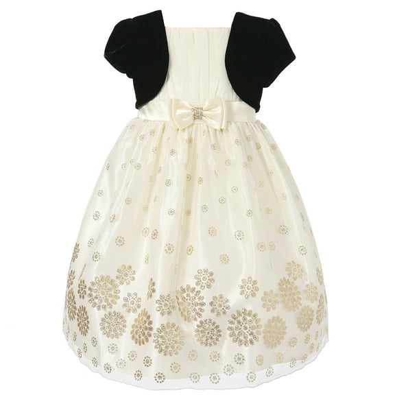 Richie House Girls' Bridal Dress with Small Black Cape RH1370