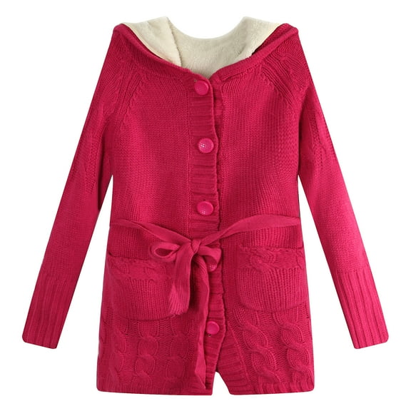 Richie House Girls' Cardigan Sweater with Short Floss Lining RH1009