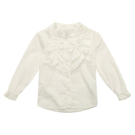 Richie House Girls' Classic Blouse with Ruffles RH1576