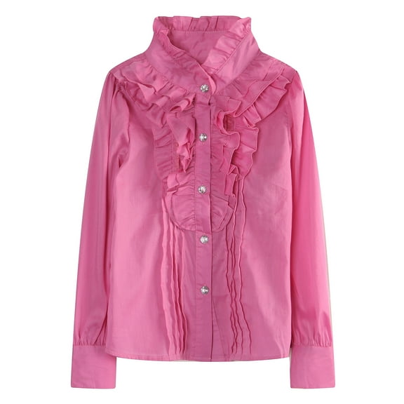 Richie House Girls' Classic Sweet Blouse with Ruffled Collar RH1570