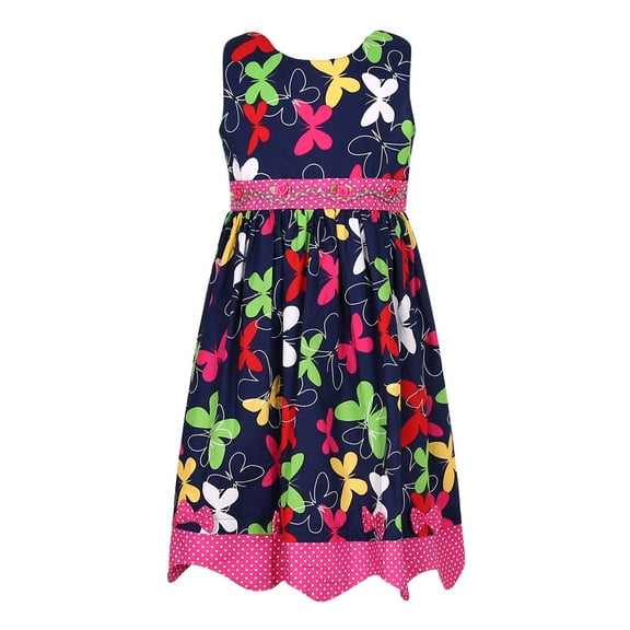 Richie House Girls' Colorful Princess Cotton Dress with Bow RH2654-A-4