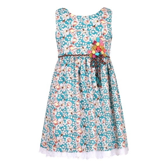 Richie House Girls' Cotton Little Flower Dress RH2648-C-5