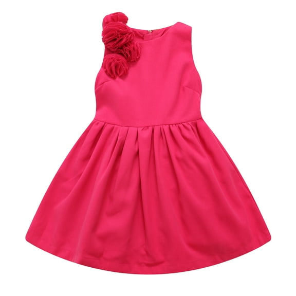 Richie House Girls' Dark Dress with Shoulder Ruffles RH0712