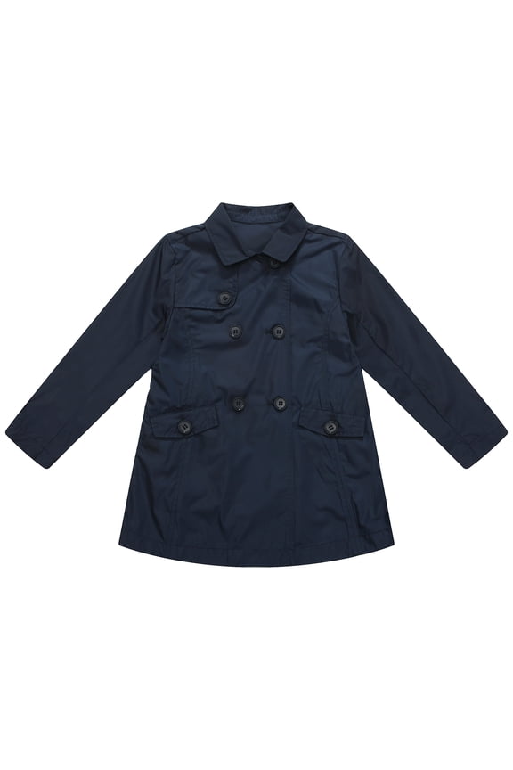 Girls' Double-breasted Coat with Lapel Collar RH1668
