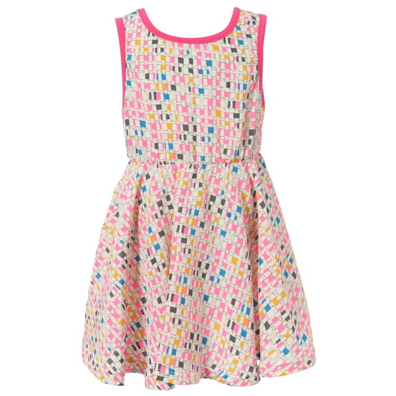 Richie House Girls' Dress With All Over Patterned Print RH1679